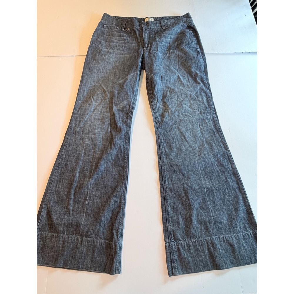 White House Black Market Blanc Wide Leg Jeans Dark Wash Denim Size 14 Cotton